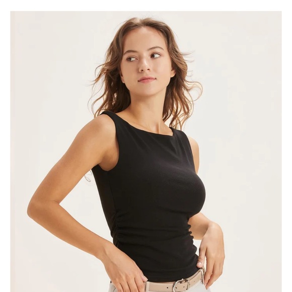 OGL Ruched Sides Boatneck Brami - Picture 2 of 4